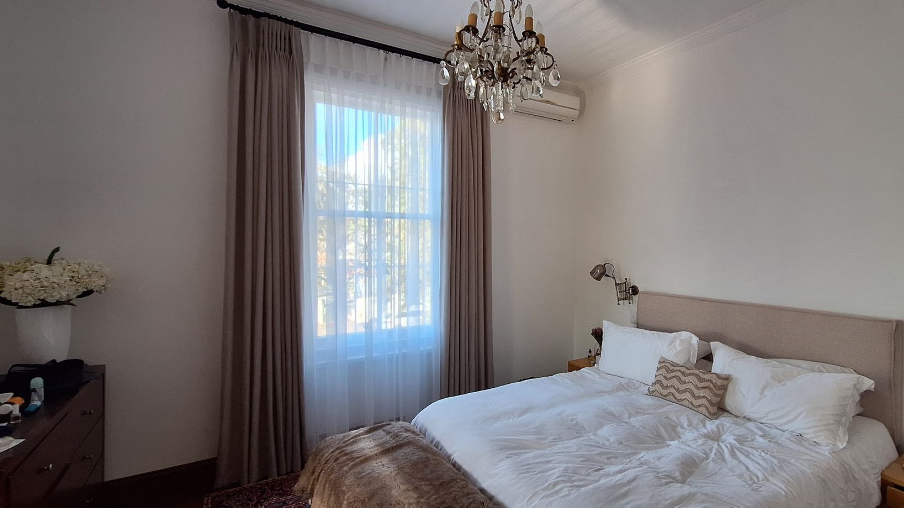 Lined and sheer pinch pleat curtains