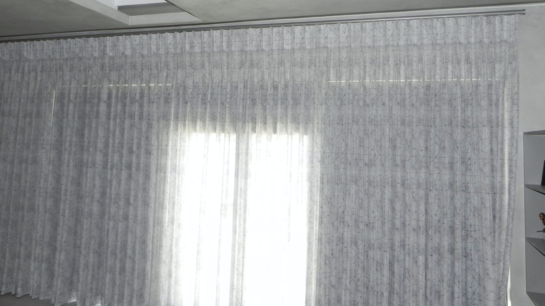 Sheer pinch pleat curtains — detail — Certain Curtains