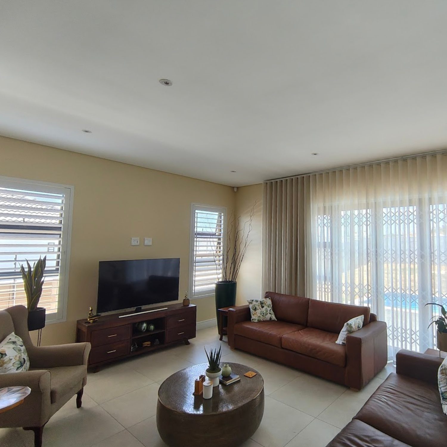 Sheer wave curtains with shutters — Certain Curtains