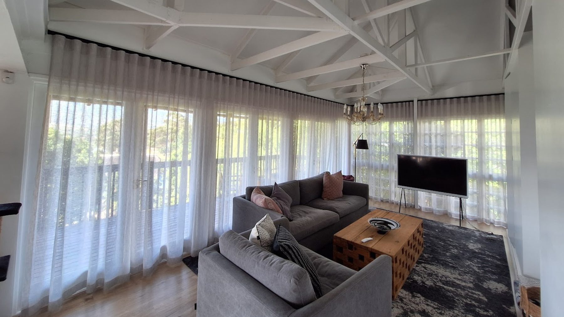 Sheer wave curtains — close up — Certain Curtains