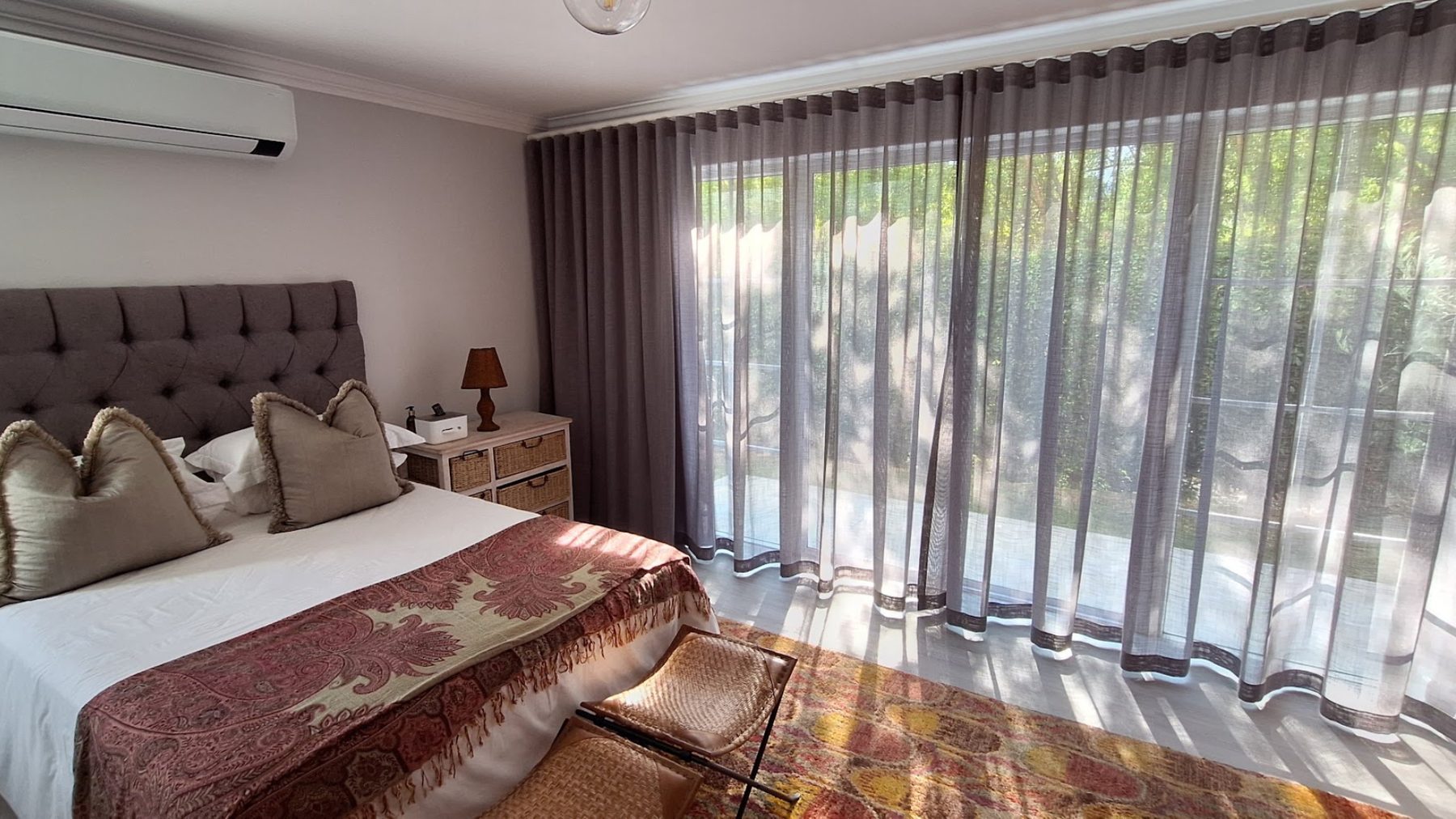 Wave curtains — master bedroom