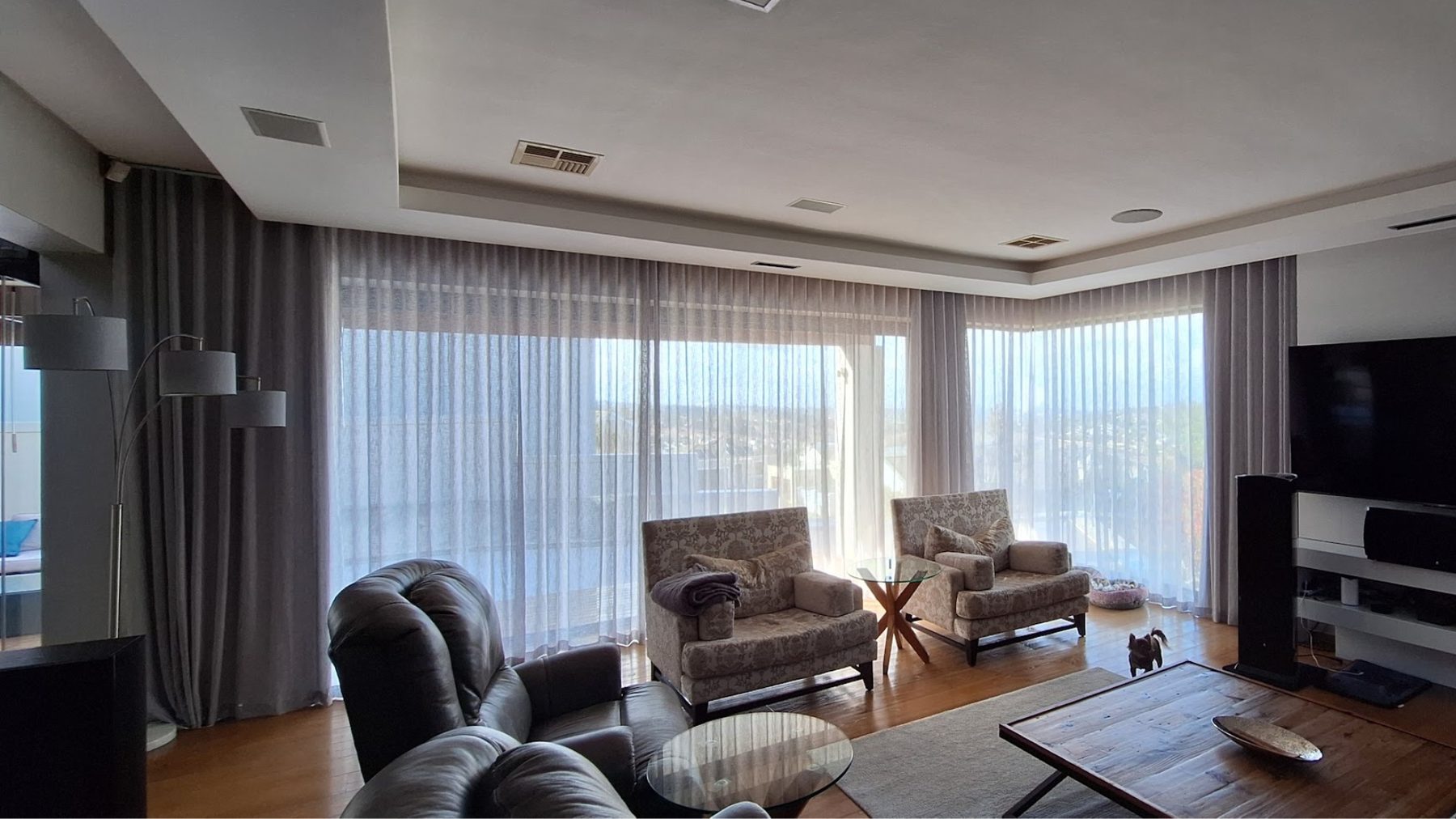 Sheer wave curtains — open plan — Certain Curtains