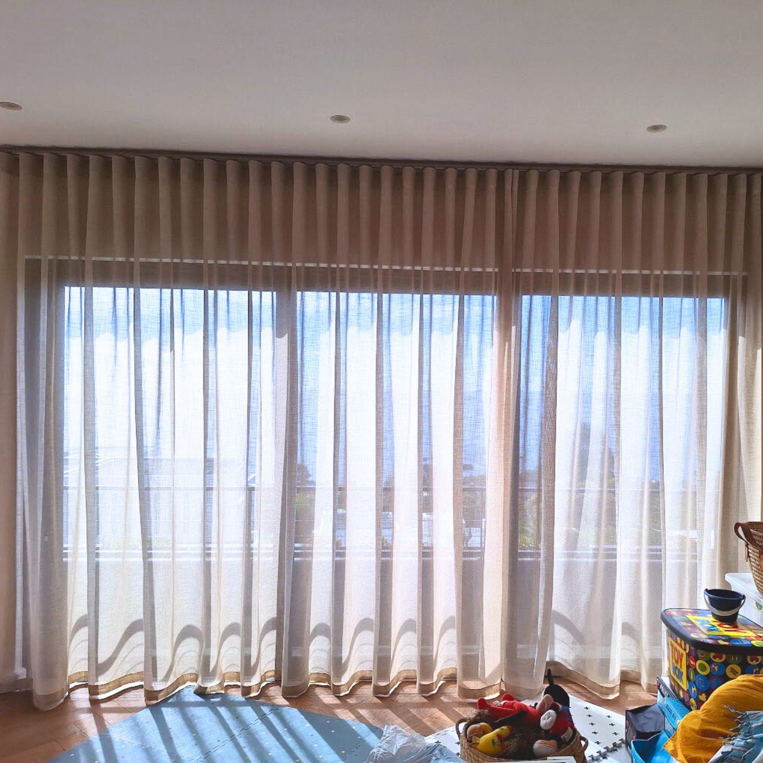 Sheer wave curtains — lounge area — Certain Curtains