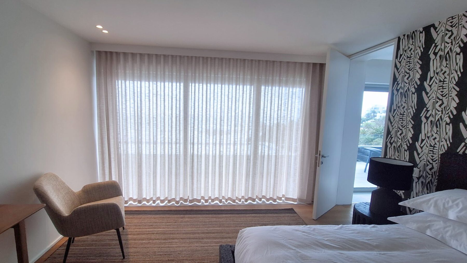 Semi-sheer wave curtains — living room — Certain Curtains